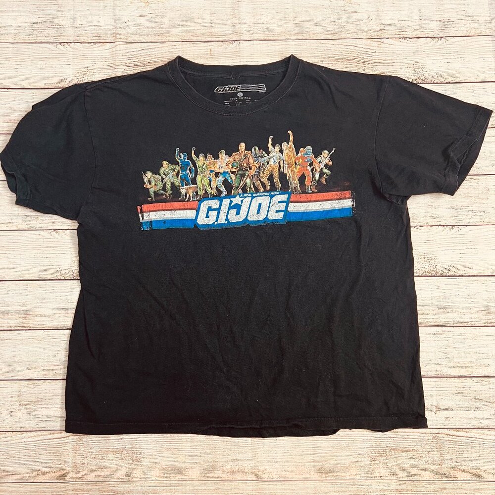 Vintage G.I. Joe A Real‎ American Hero Black T-Shirt Size Large 100% Cotton